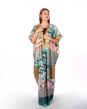 Silk Satin Multicolor Bisht