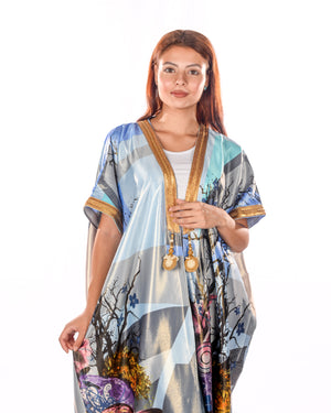 Silk Satin Multicolor Bisht