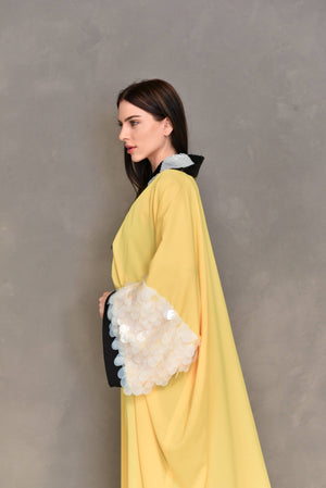 Yellow Embroiderd Kaftan Dress