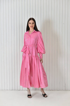 Heart Print Pink Dress