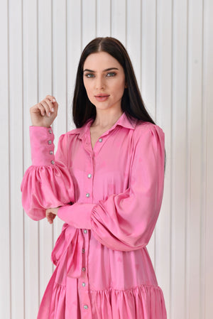 Heart Print Pink Dress