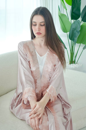 Pink Bisht With Sequence Embroidery