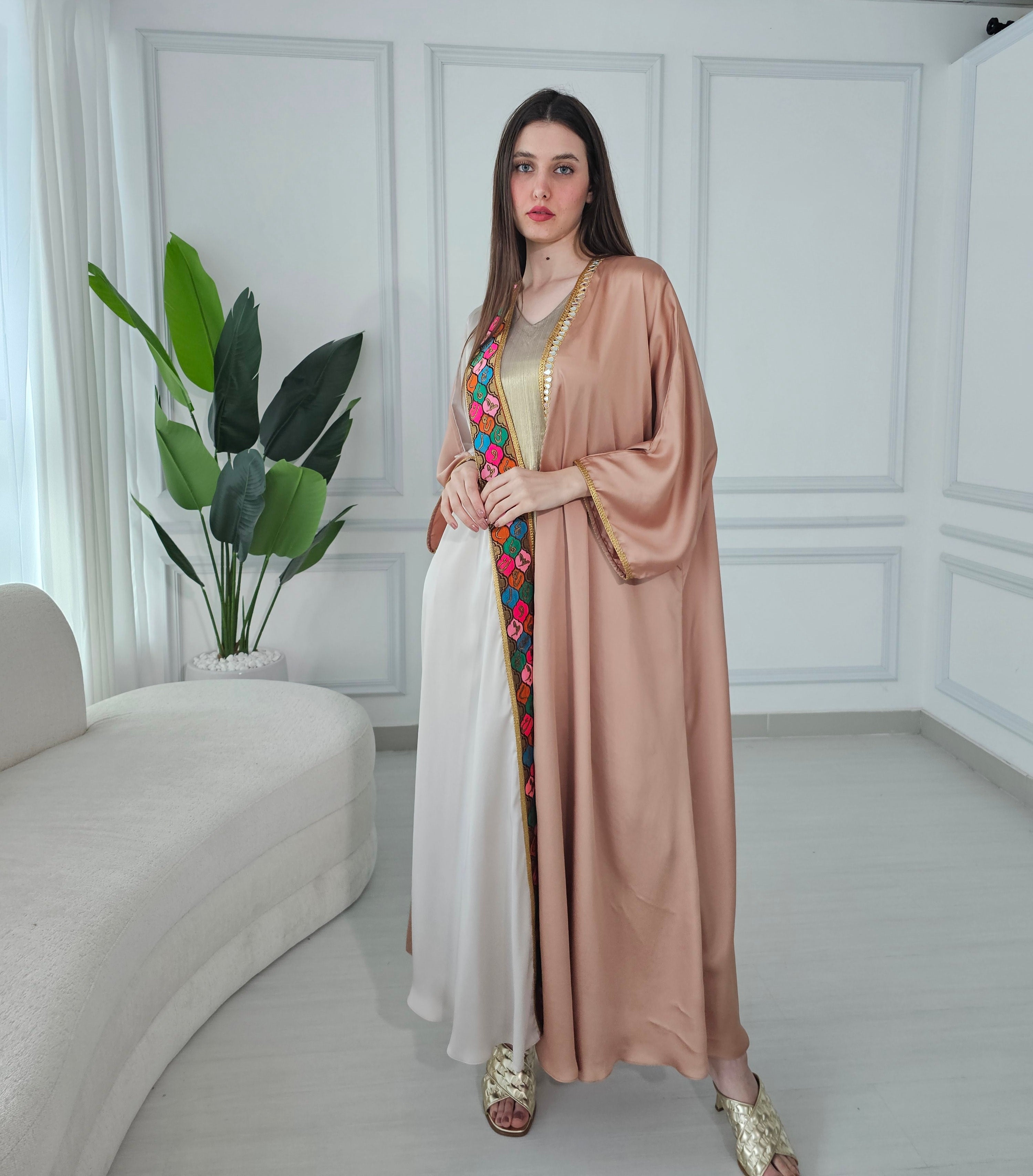Beige Crepe Abaya
