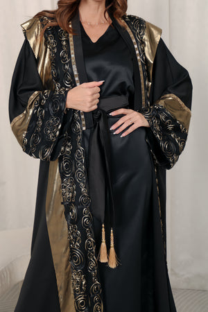 Black Kaftan With Embroidery