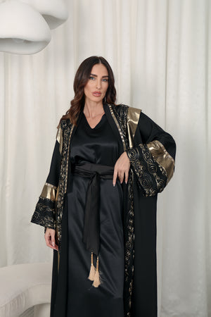 Black Kaftan With Embroidery