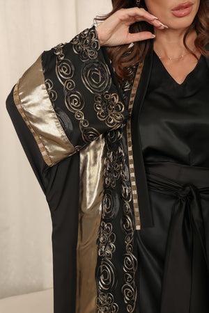 Black Kaftan With Embroidery