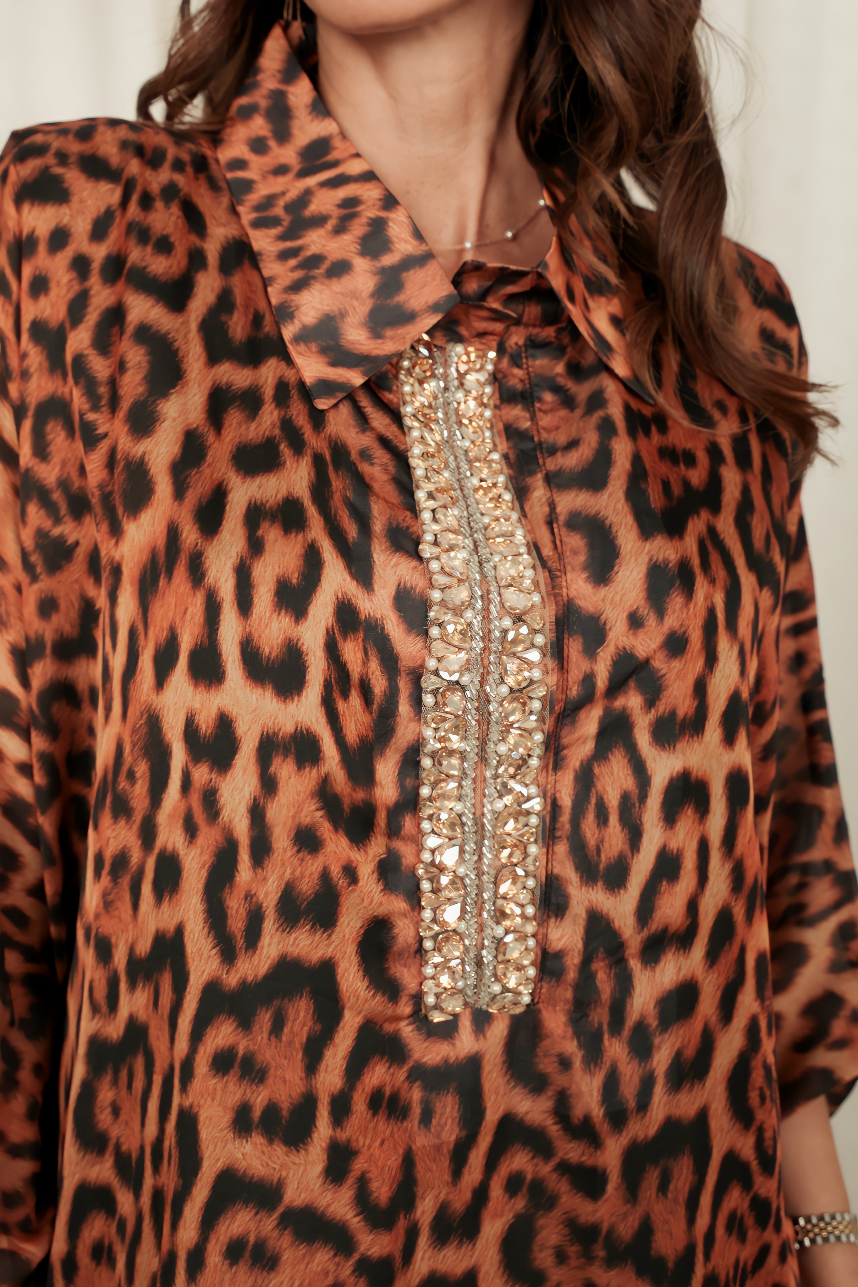 Tiger Crepe Kaftan