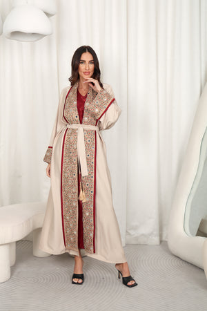 Pink Kaftan – Dantel With 3D Handmade Embroidery Flower