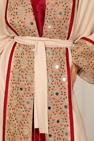 Pink Kaftan – Dantel With 3D Handmade Embroidery Flower