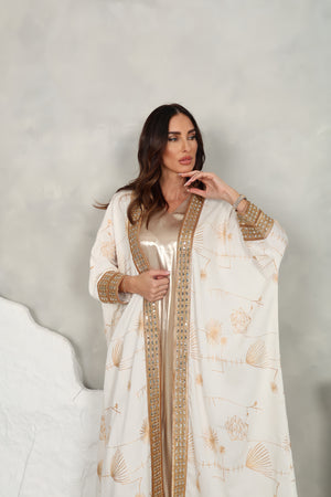 Off White Linen Abaya