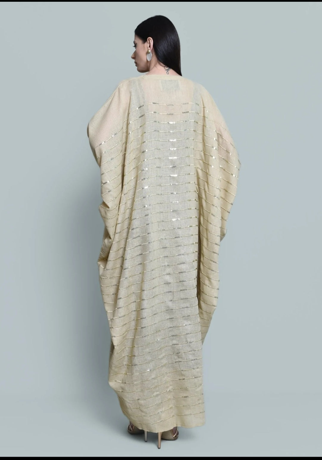 Beige Linen Abaya