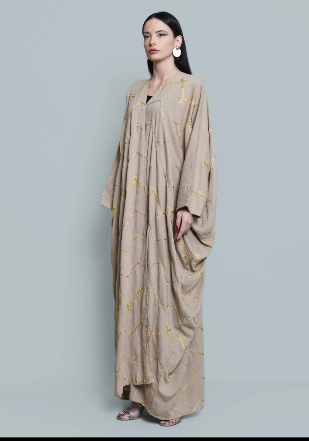 Beige Linen Abaya