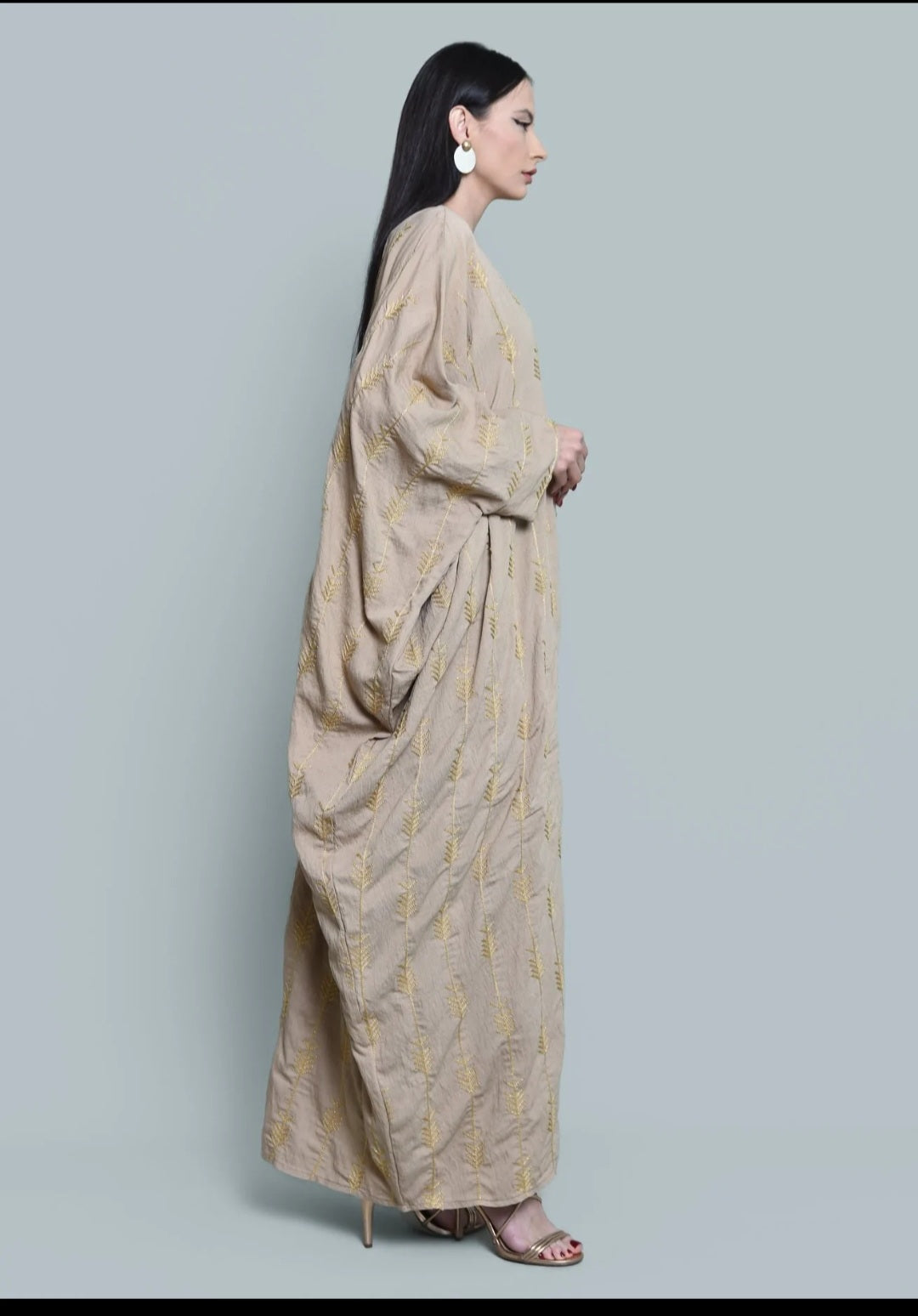 Beige Linen Abaya