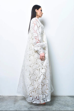 White Lace Organza Kaftan
