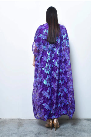 Purple Abaya with Embroidery