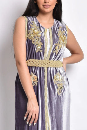 Velvet Kaftan with Embroidery