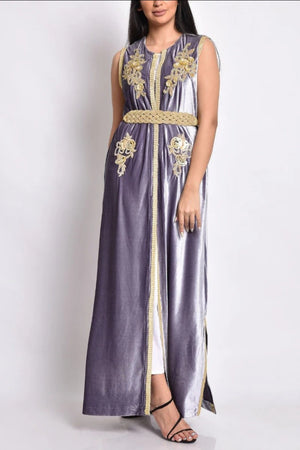 Velvet Kaftan with Embroidery