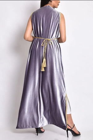 Velvet Kaftan with Embroidery