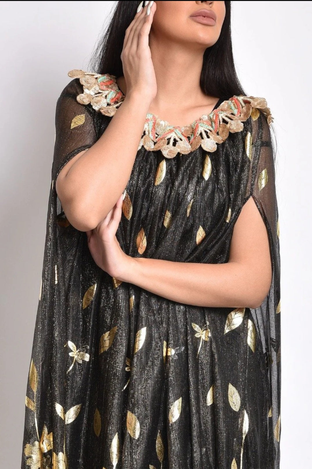 Black Tulle Kaftan