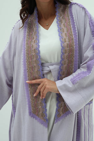 Linen abaya – lilac