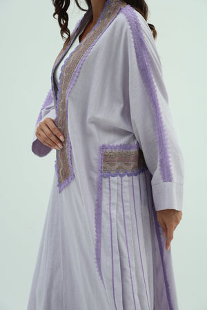 Linen abaya – lilac