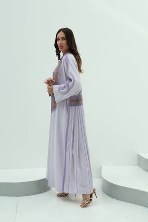 Linen abaya – lilac