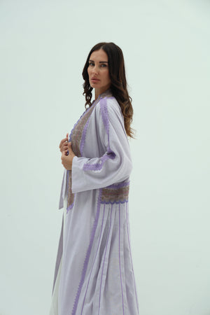 Linen abaya – lilac