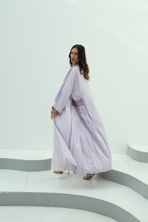 Linen abaya – lilac