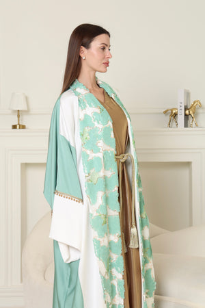 Tiffany Embroidered Crepe Satin Abaya