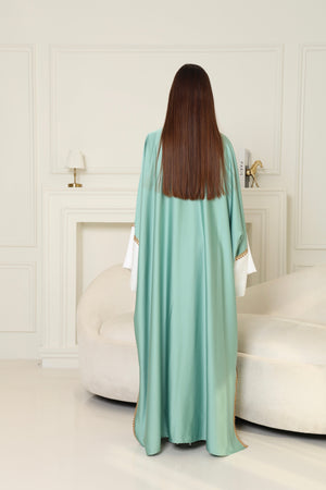 Tiffany Embroidered Crepe Satin Abaya
