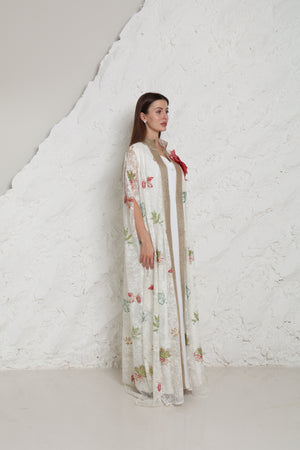 Off-White Tulle Evening Kaftan Set