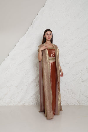 Gold Metalic Georgette Kaftan