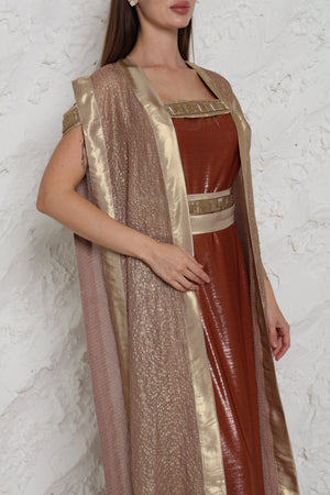 Gold Metalic Georgette Kaftan