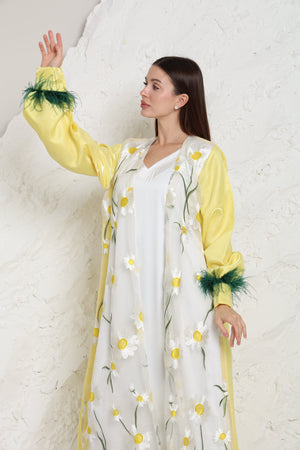 Yellow Organza Kaftan