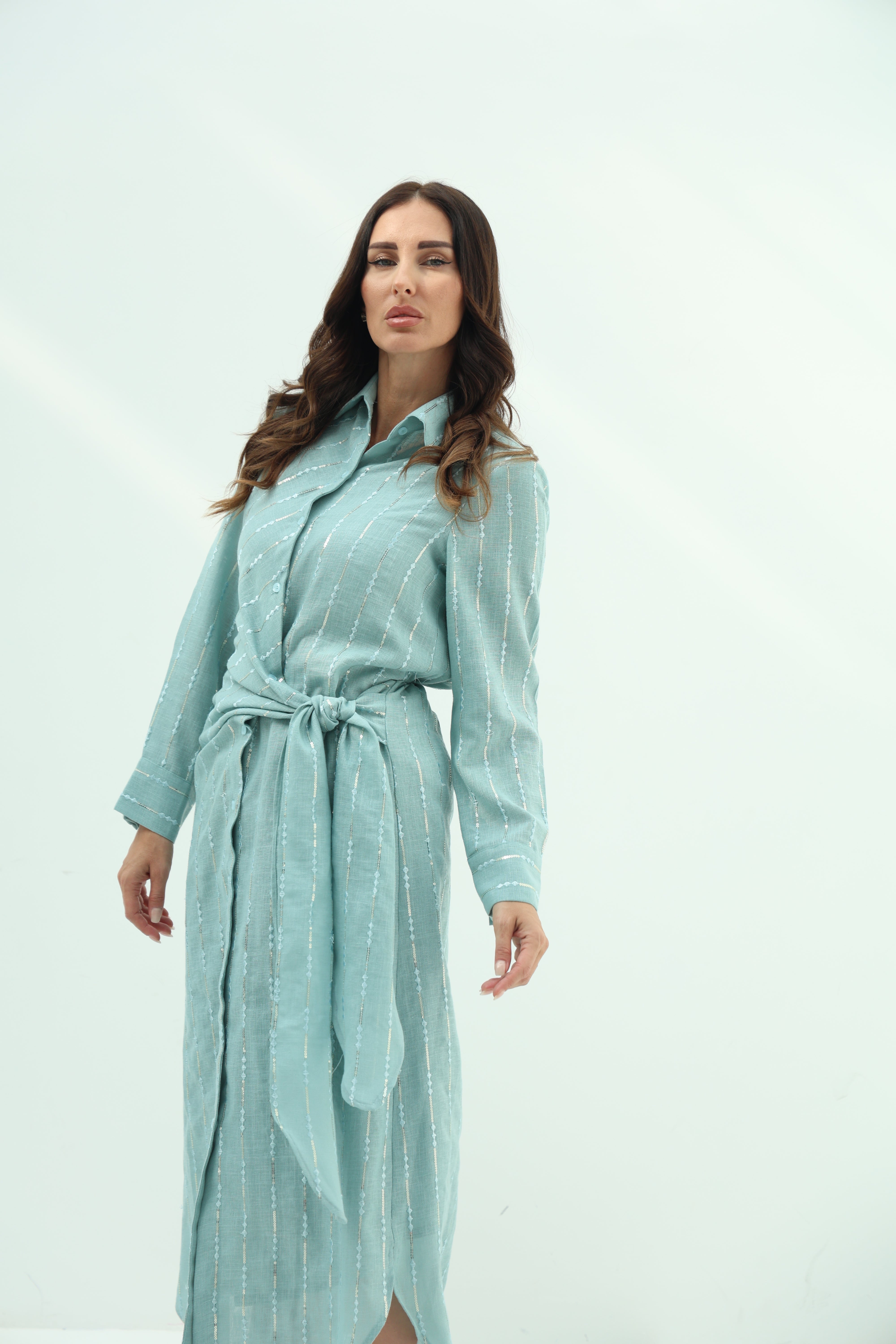 Tiffany Belted Linen Casual Wear