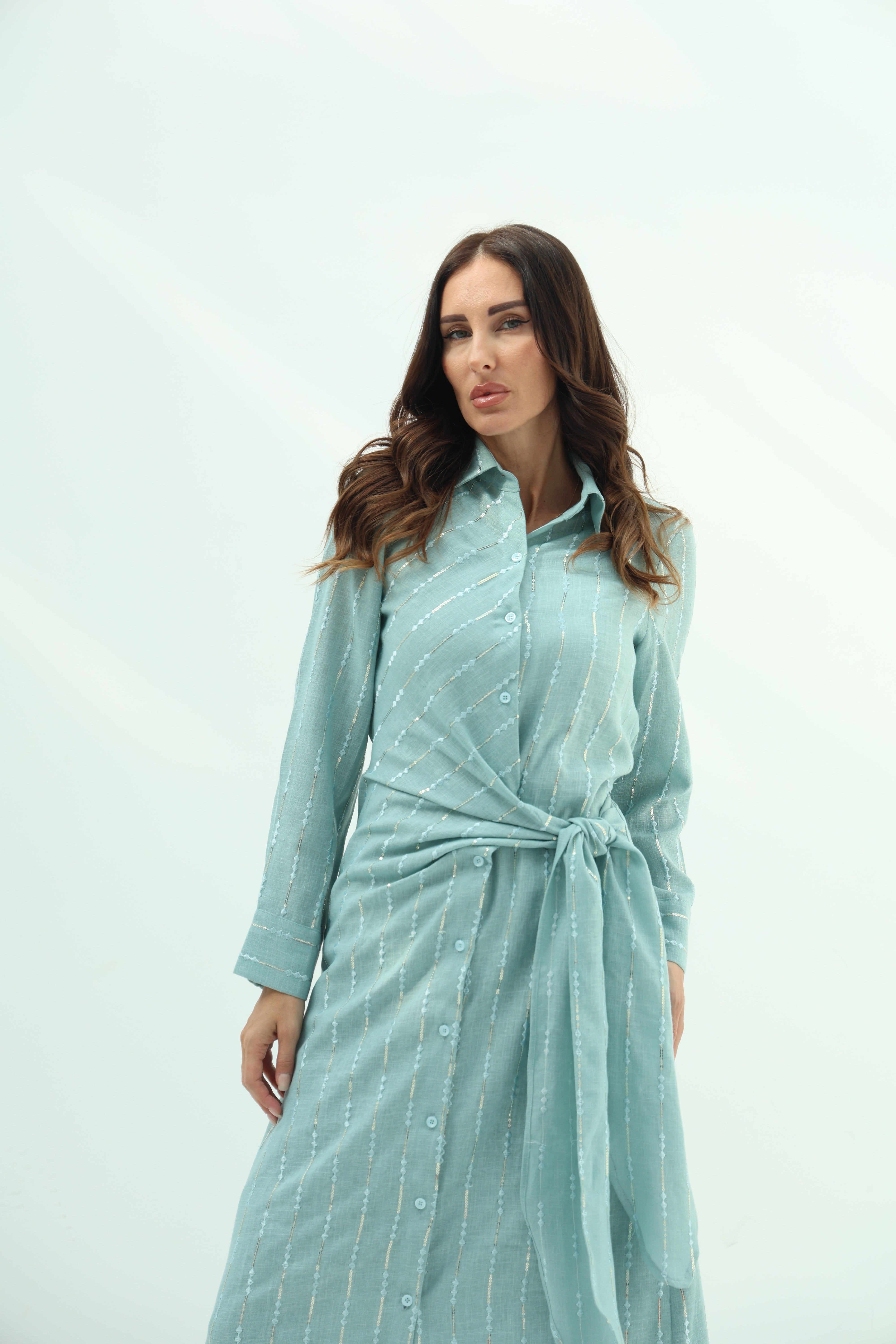 Tiffany Belted Linen Casual Wear