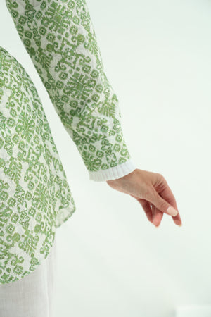 Cotton green embroidered set