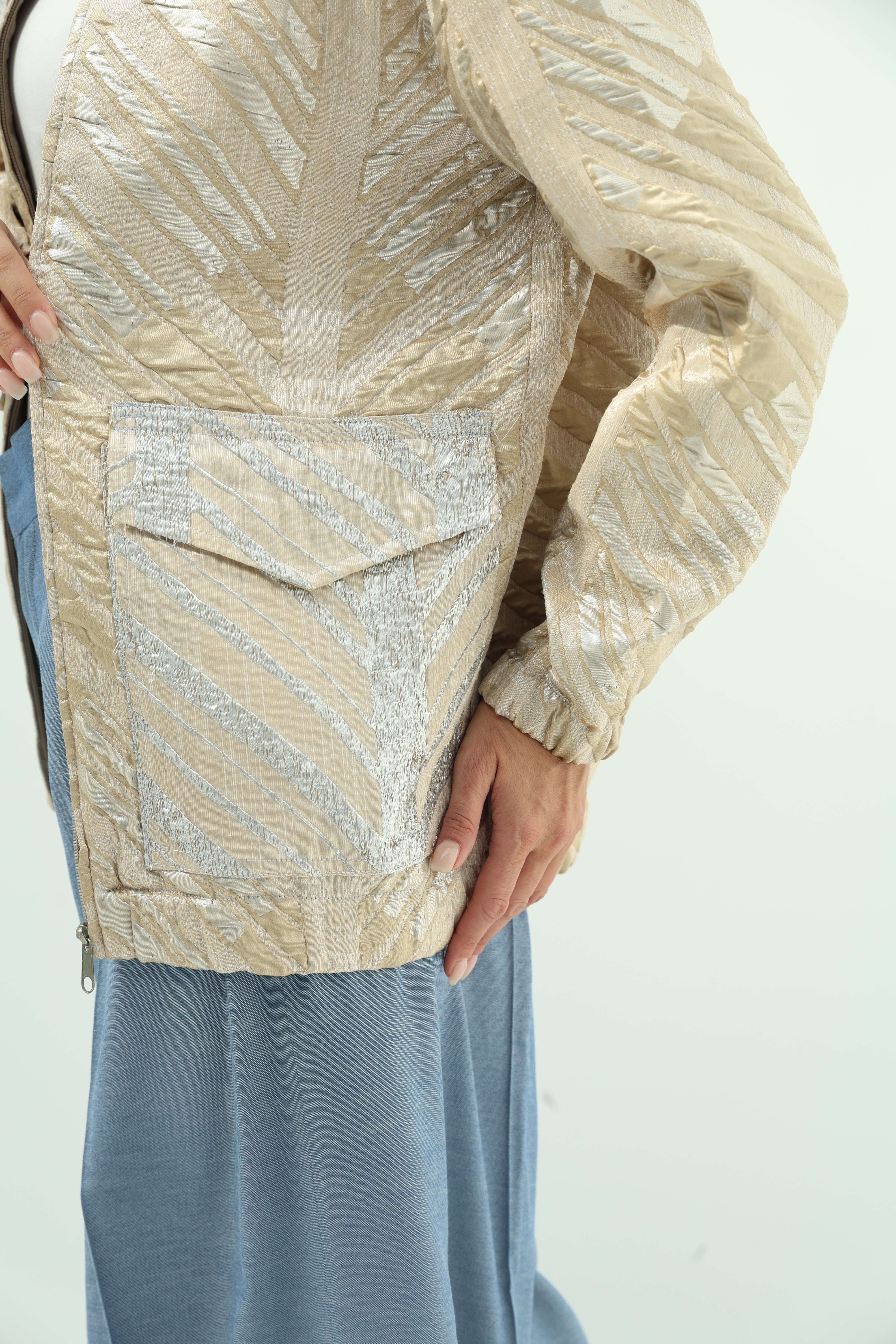 Beige Brokar Casual Wear