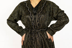 Black Silk Embroidered Caftan
