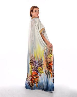 Silk Satin Multicolor Bisht