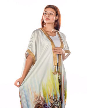 Silk Satin Multicolor Bisht