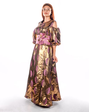 Metalic Bronze Purple Kaftan