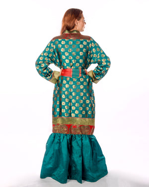 Green Organza Kaftan