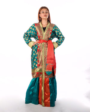 Green Organza Kaftan