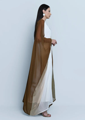 Georgette Crepe Abaya Brown Ombre