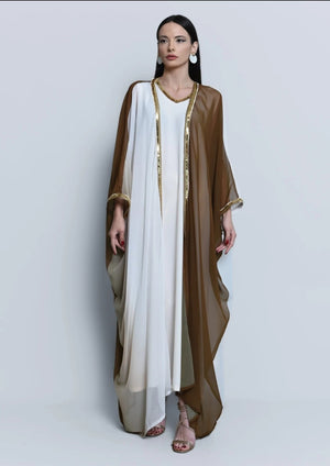Georgette Crepe Abaya Brown Ombre
