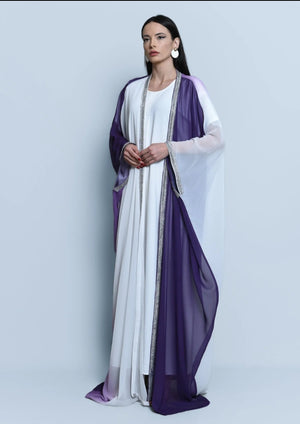 Georgette Crepe Abaya Purple Ombre