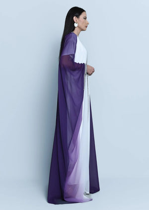 Georgette Crepe Abaya Purple Ombre