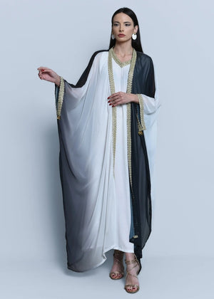 Georgette Crepe Abaya Black Ombre