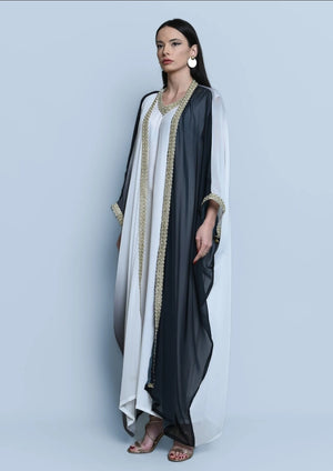 Georgette Crepe Abaya Black Ombre